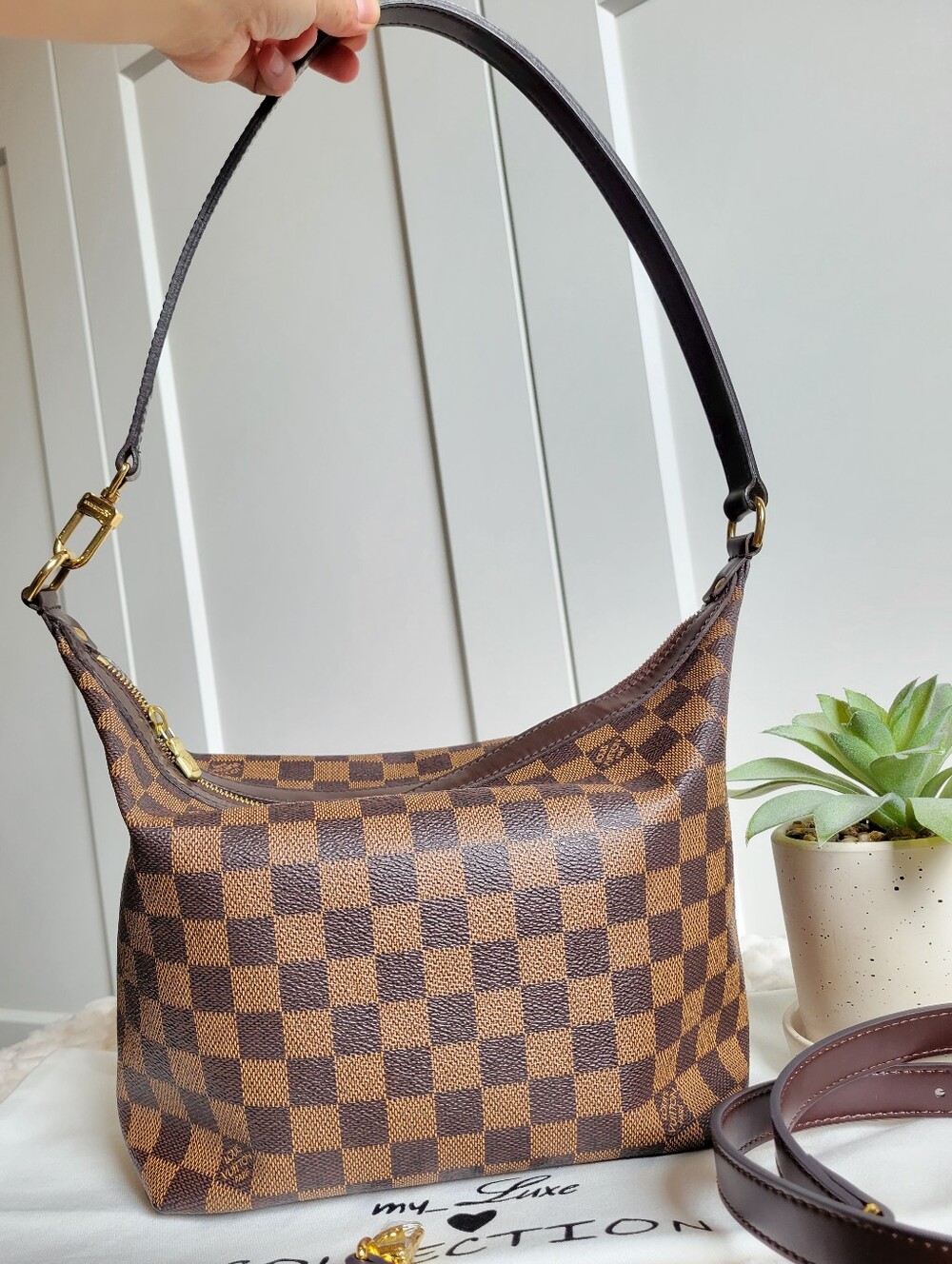 Louis Vuitton Illovo MM Damier Ebene Shoulder Satchel